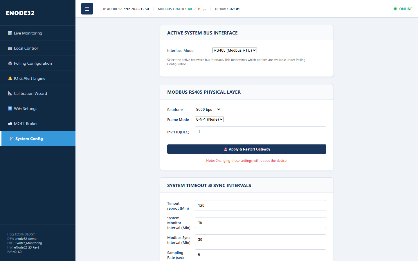 System Config