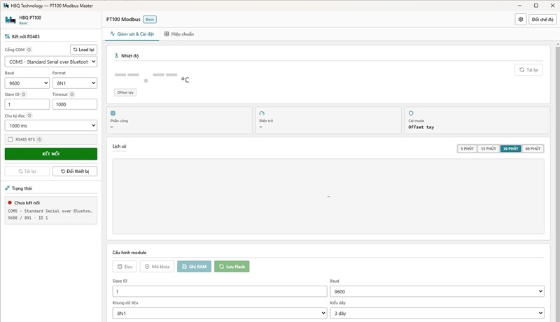 HBQ PT100 Modbus Master — Config Tool